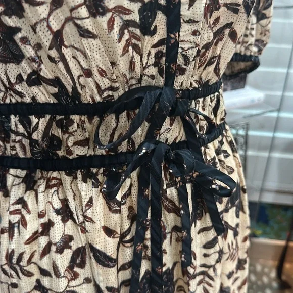 Ulla Johnson Black and Cream Floral Dress - Picture 3 of 6